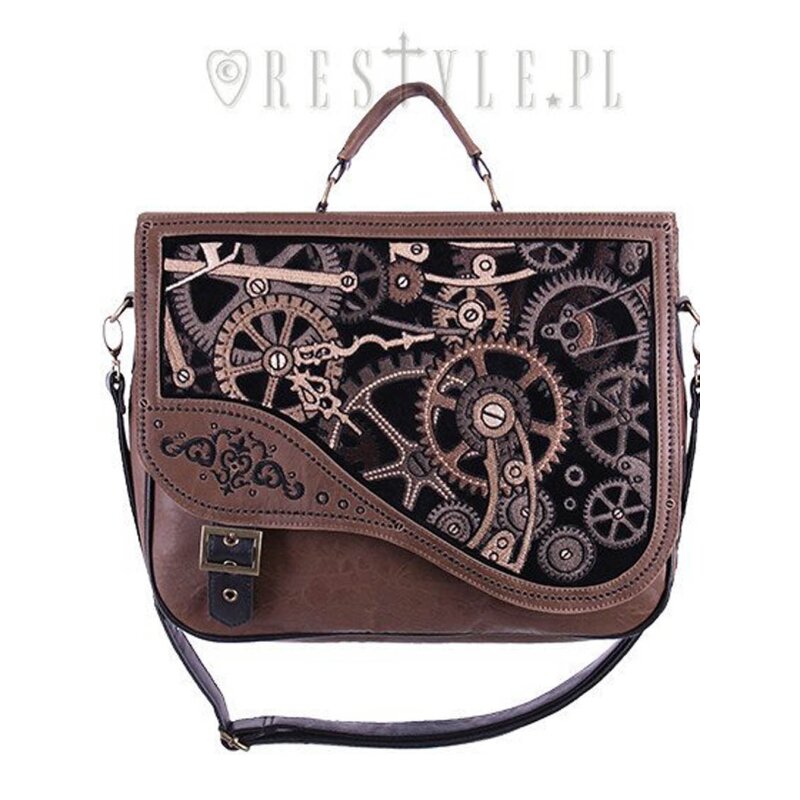 Taška cez rameno "Restyle Shoulder bag - Brown Mechanism"